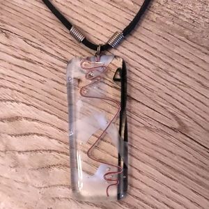 Handmade glass pendant necklace!